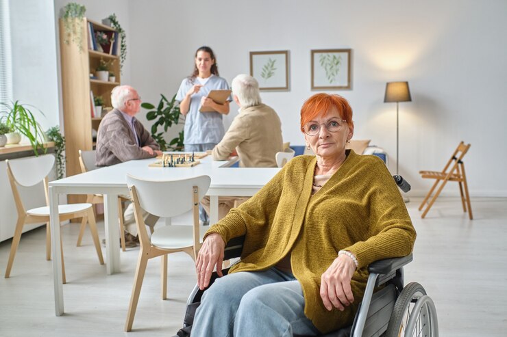 portrait-mature-woman-eyeglasses-using-wheelchair-looking-camera-sitting-room-with-other-senior-people-background_274679-30054